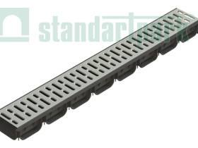 Лоток пластиковый с оцинкованной решеткой (комплект) DN100H70 купить в Иркутске